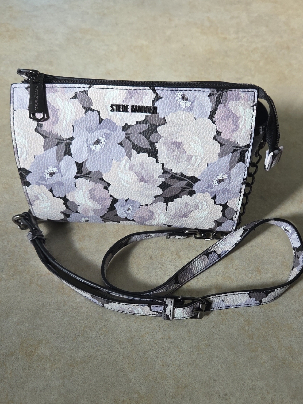 Steve Madden Floral Crossbody Bag in Lavender and White